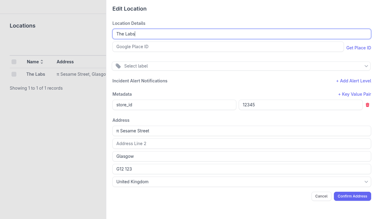 Location Metadata Example